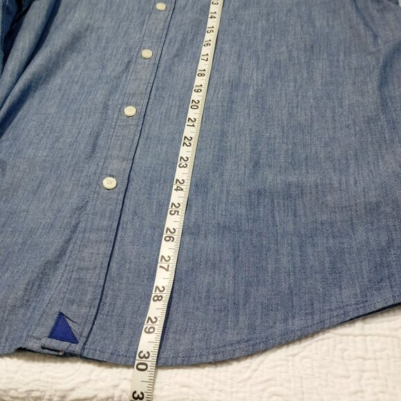 Untuckit Shirt Large Mens Gravner Regular Fit Long Sleeve Chambray 100% Cotton - Picture 9 of 10